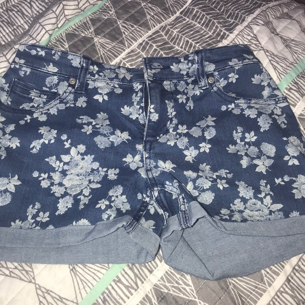 Floral Denim Shorts